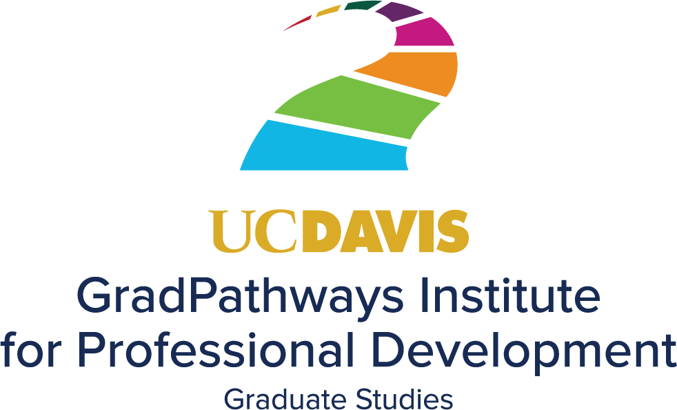 Grad Pathways logo centered with rainbow road