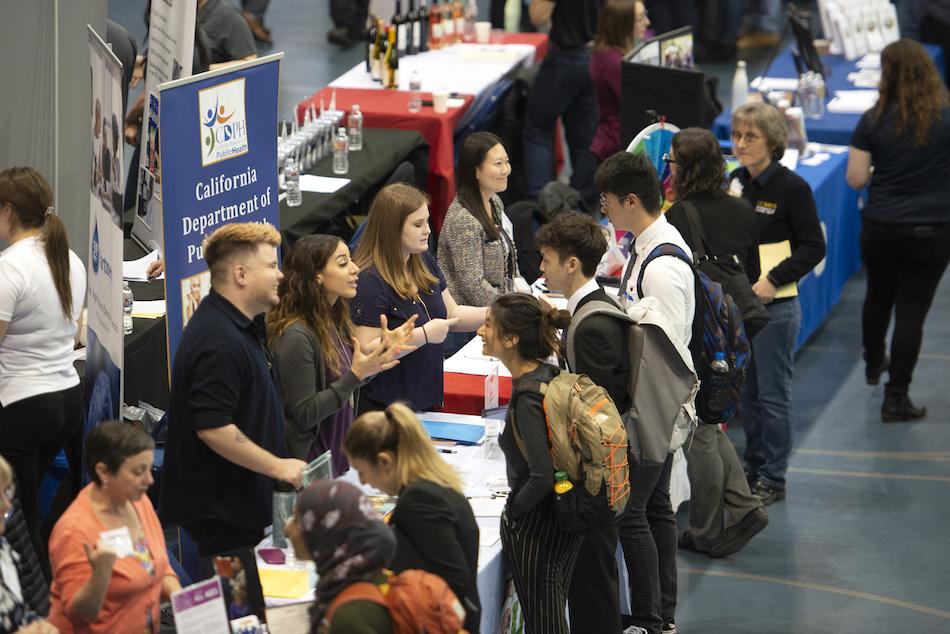 students and recruiters at a job fair